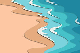 illustrated beach scene